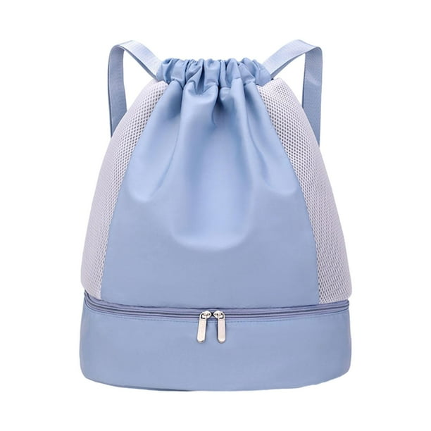 Mochila con cordón, ligera, deportiva, para hombre Azul
