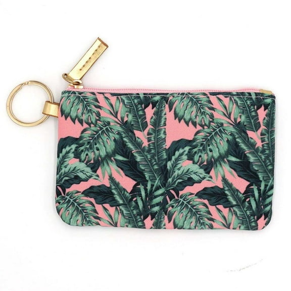 Pink Palms ID Holder Keychain With Lanyard