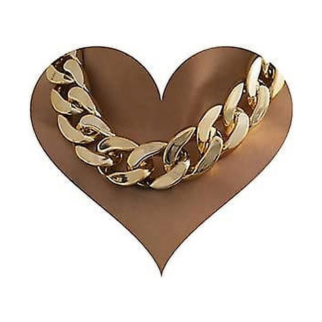 Gargantilla de cadena de eslabones cubanos punk, collar de cadena gruesa de plástico, elegante collar de clavícula en capas, accesorios de hiphop para mujeres y niñas (oro)