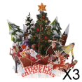 thumbnail image 1 of 3xChristmas Tree Village Up Tarjeta de Navidad Tarjeta 3D Tarjeta navideña 3 piezas, 1 of 9