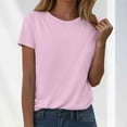 thumbnail image 2 of GEWSEY Womens Loose Fit Tshirts Short Sleeve Summer Tops Casual Workout Yoga Tunic T Shirts Tops (Light Pink, 3XL), 2 of 5