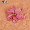 thumbnail image 1 of 5Pcs Christmas Glitter Artificial Poinsettia Flowers Xmas Poinsettia Artificial Wedding Flowers Decorations Xmas Tree Ornaments for Party Favors, 6inch, 1 of 6