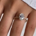 thumbnail image 3 of solitaire jewels 1.75CT Oval Moissanite Hidden Halo Engagement Ring For Women, 14K Yellow Gold, 3 of 6
