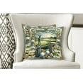 thumbnail image 2 of Ambesonne Golf Themed Throw Pillow Cover Pack of 2, Classicism Painting, 2 Pcs-16"x16", Fern Green Blue and Mustard, 2 of 5