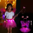 thumbnail image 4 of Juego de 3 o 4 unidades de diadema de doble capa para niñas, luz Led intermitente, varita de ala de mariposa de Hada, disfraz de juguete, regalo de decoración de Halloween, 4 of 5