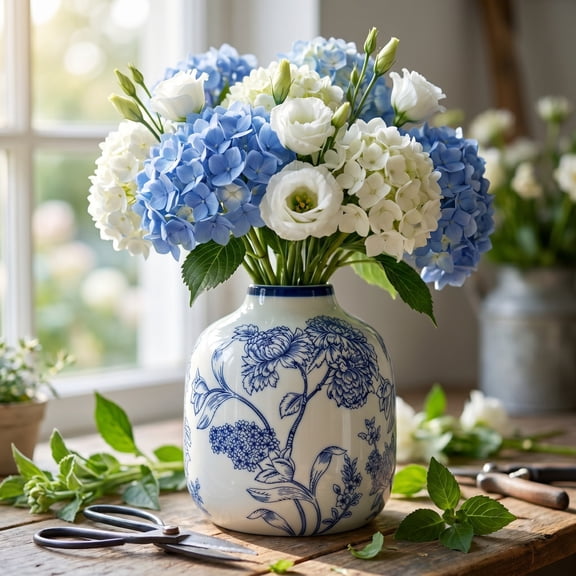 Miwamany Vintage Ceramic Flower Vase Cream White Decorative Vase Home Decor for Table Bookshelf Mantel Bedroom Living Room Entryway