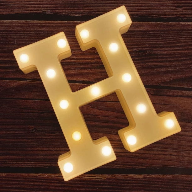 Luces LED de marquesina con letras, 26 letras del alfabeto iluminadas, letrero con números y letras para bodas, fiestas de cumpleaños, lámpara navideña a pilas, luz nocturna, decoración para el hogar