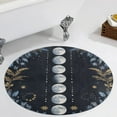 thumbnail image 2 of Moon Phases Floral Frame Round Area Rugs for Bedroom Living Room, 2FT Soft Comfy Indoor Circle Carpets, Carpet Home Decor Floor Mat, 2 of 6