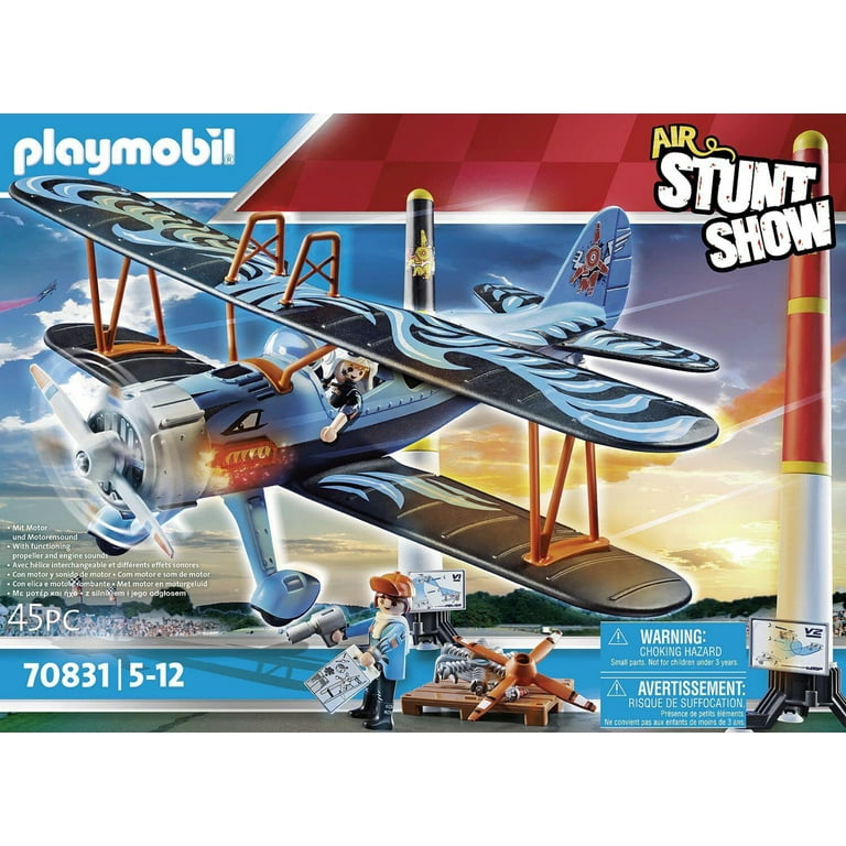 PLAYMOBIL Air Stunt Show Phoenix Biplane Toy Model - Walmart.com