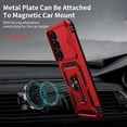 thumbnail image 2 of for Samsung Galaxy S24 FE Case with Camera Lens Cover,10 FT Military Grade Drop Protection, Magnetic Ring Holder Kickstand Protective Phone Case for Galaxy S24 FE Case, Red, 2 of 12
