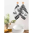 thumbnail image 2 of Farmhouse Black Plaid Kitchen Dish Towels for Drying Dishes Set of 2, Vintage Country Cock Checkered Waffle Weave Microfiber Hand Tea Bathroom Towels Quick Dry & Absorbent Towel 12x12, 2 of 7