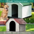 thumbnail image 6 of 28.5'' Plastic Dog House Outdoor Indoor Doghouse Puppy Shelter Water Resistant Easy Assembly Sturdy Dog Kennel with Air Vents and Elevated Floor (28.5''L*26''W*28''H, Blue), 6 of 16
