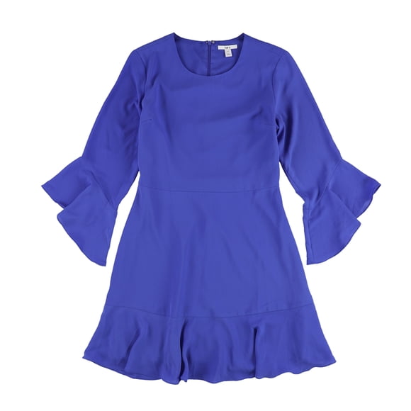 Vestido liso con volantes bar III para mujer azul 2