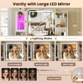 thumbnail image 5 of White Vanity Desk with Mirror and Lights, Makeup Vanity Desk/Dressing Table with Charging Station&Drawers&Storage Cabinet, Large Vanity Table for Bedroom, 5 of 11