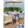 thumbnail image 4 of Outdoor Tablecloth with Umbrella Hole & Zipper, Navy Blue Coral Coastal Rectangle Tablecloth 60x120 Inch, Summer Nautical Ocean Beach Patio Table Cover Waterproof Table Cloth for Picnic/Party, 4 of 7