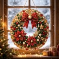 thumbnail image 5 of Leutsin Christmas Pearl Diamond Art Hanging Ornament Kit, Xmas Wreath Acrylic Round Board with Lace Edge DIY Diamond Painting Suncatcher Set, Handmade Holiday Hanging Decor Gift for Window Wall, 5 of 7