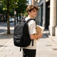 thumbnail image 6 of Large Capacity Laptop Backpack, Polyester Spandex Multi-Compartment Daypack for College Campus Travel, Solid Color Casual Daily Use for Work and Everyday Carry, 6 of 7