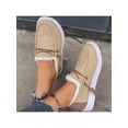 thumbnail image 4 of Fangasis Womens Moccasin Slippers Non-Slip Warm Casual Shoes Comfort Boat Shoe Walking Flats Loafer Slipper Beige 5.5, 4 of 6