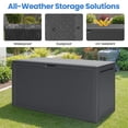 thumbnail image 5 of 2PCS Deck Box Waterproof, 90gal Outdoor Storage Box Clearance, Patio Resin Storage Bench Lockable for Pool Garden Toy Tool Rattan Furniture Cushions, 5 of 8