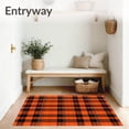 thumbnail image 3 of ODIKA 2'x3' Machine Washable Non-Slip Area Rug, Thanksgiving Tartan Style with Festive Crossed Lines High Traffic Rug with Pad, Orange, 511413, 3 of 8