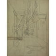 thumbnail image 2 of August von Pettenkofen 15x18 Black Ornate Wood Framed Double Matted Museum Art Print Titled - Perspective Sketch for "Street Fight in a Venetian Alley’ (1887), 2 of 5