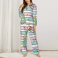 thumbnail image 3 of Disketp Pajamas Set Long Sleeve Sleepwear Womens Button Down Nightwear Pj Sets-Space Doodle, 3 of 9