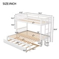 thumbnail image 7 of JINS & VICO Twin Over Twin Bunk Bed with Trundle, Thicken Bunk Bed Frame, Pull-Out Can Be Extended to Twin Over Full/Queen/King Size, Easier to Assemble (White), 7 of 7