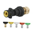 thumbnail image 2 of Colaxi High Pressure Washer Adapter Quick Connect Sturdy Replacement Part Accessories Cleaning Tool Pressure Washer Fitting for Car 5 Nozzle Set, 2 of 8