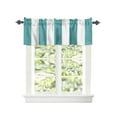 thumbnail image 2 of Kitchen Cafe Valance Curtain for Small Windows,Summer Sea Aqua and White Stripe Rod Pocket Short Valances Rustic Striped Texture Window Treatment Panel for Living Room/Bedroom/Bathroom,42x18in, 2 of 9