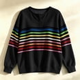 thumbnail image 7 of Enjoytime Sweatshirt for Women Striped Long Sleeve Half Button Pullover Tops Fall Fashion Casual Crew Neck Sweatshirts, 7 of 7