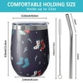 thumbnail image 5 of Christmas 12oz Stainless Steel Insulated Wine Tumbler with Lid and Straw – Double Wall Vacuum Mug for Hot & Cold Drinks, 304 Steel Interior, Sweat-Free Design, 5 of 5