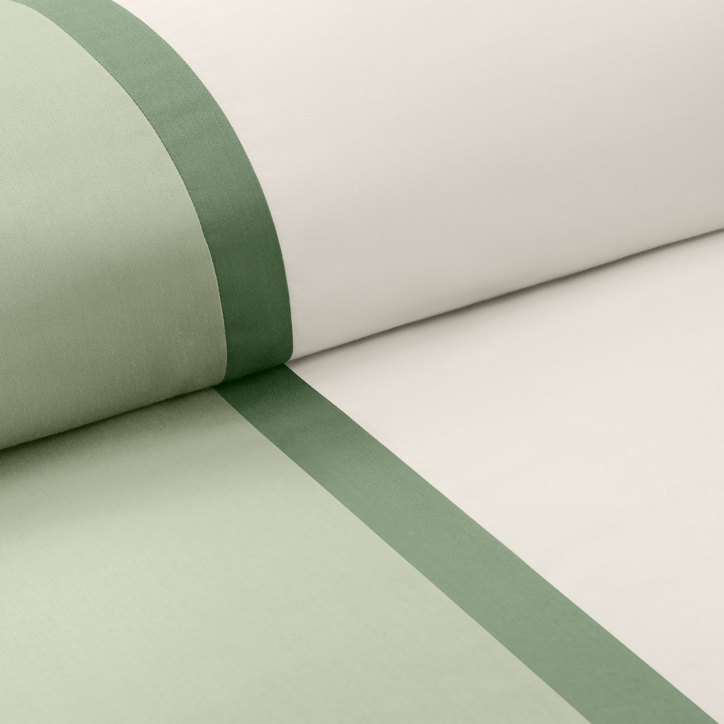 Wamsutta 1846 Cotton Tencel 3-Piece Desert Sage Henley Border Comforter Set, Full/Queen