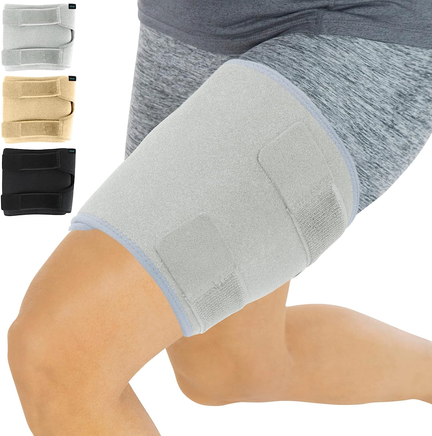 Thigh Brace Hamstring Quad Wrap Adjustable Compression Sleeve