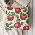 thumbnail image 3 of YINGXI  Fruits Throw Pillow Cushion Cover, Warm Colored Cartoon Style Red Apples Taste Food Garden Summer Eats, Zippered Double-Side Digital Print Decor, White Green and Dark Pink 22x22in, 3 of 5