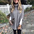 thumbnail image 3 of Wutalume Women's Lazy Style Loose Long Sleeve High Neck Solid Color Knitted Shawl Sweater, Warm Winter Pullover with Cozy Draped Design for Casual and Chic Looks,Gray M, 3 of 7