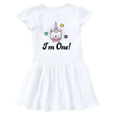 

Inktastic First Birthday Unicorn Cat 1 Year Old Gift Baby Girl Dress