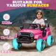thumbnail image 3 of Zimtown 12V Kids Ride On Truck Car, Upgrade Edition, Electric Kids Toy with Remote Control, LED Lights and Realistic Horns, Hot Pink, 3 of 9