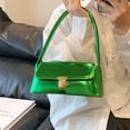thumbnail image 4 of 1213 Bolso Hombro Con Tapa PU Color Brillante Nacarado Personalizado Francés (verde) Verde, 4 of 9