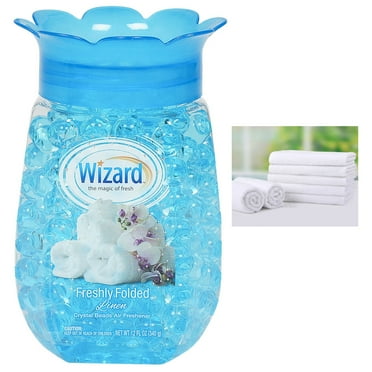 1 Wizard Odor Eliminator Gel Beads Air Freshener Fresh Linen Scented 12oz Aroma