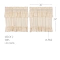 thumbnail image 3 of VHC Brands Muslin Ruffled Bleached White Tier Set of 2 Farmhouse Cotton Window Treatment for Living Room or Kitchen 24" Lx36 W, 3 of 11