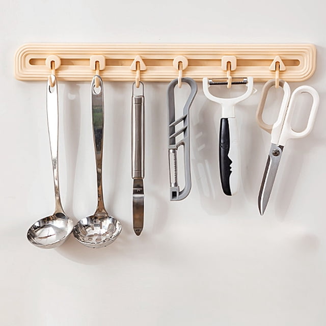 Behind The Door Hooks Non-Stick Hooks No Hole Hooks Kitchen Hooks Sliding Regulateable Spacing Feature