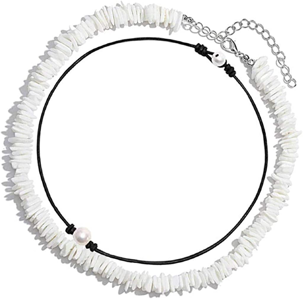 Surfer Necklace White Puka Shell Necklace Amazon JEWPARK JEWPRAK