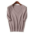 thumbnail image 5 of EDFBUYKRS Female Sweaters Woman's Slim Funnel Neck Sweater, Lightweight Fall Sweater L, 5 of 6