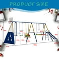 thumbnail image 6 of 8 in1 Swing Sets for Backyard with Kids Slide Outdoor Heavy-Duty Metal Playset for Kids 550lbs Swing Set with Slide, Saucer Seat, 2 Belt Seat, Soccer Goals, Glider,Baby Swing Set and Baketball Hoop, 6 of 16