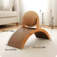 thumbnail image 5 of PrimeGo 3-in-1 Cat Scratcher Cats Cardboard Scratching Pad with Sisal Ball Wood Frame Indoor Kitten Arched Scratcher for Active Cats Scratching Playing Climbing, 5 of 7