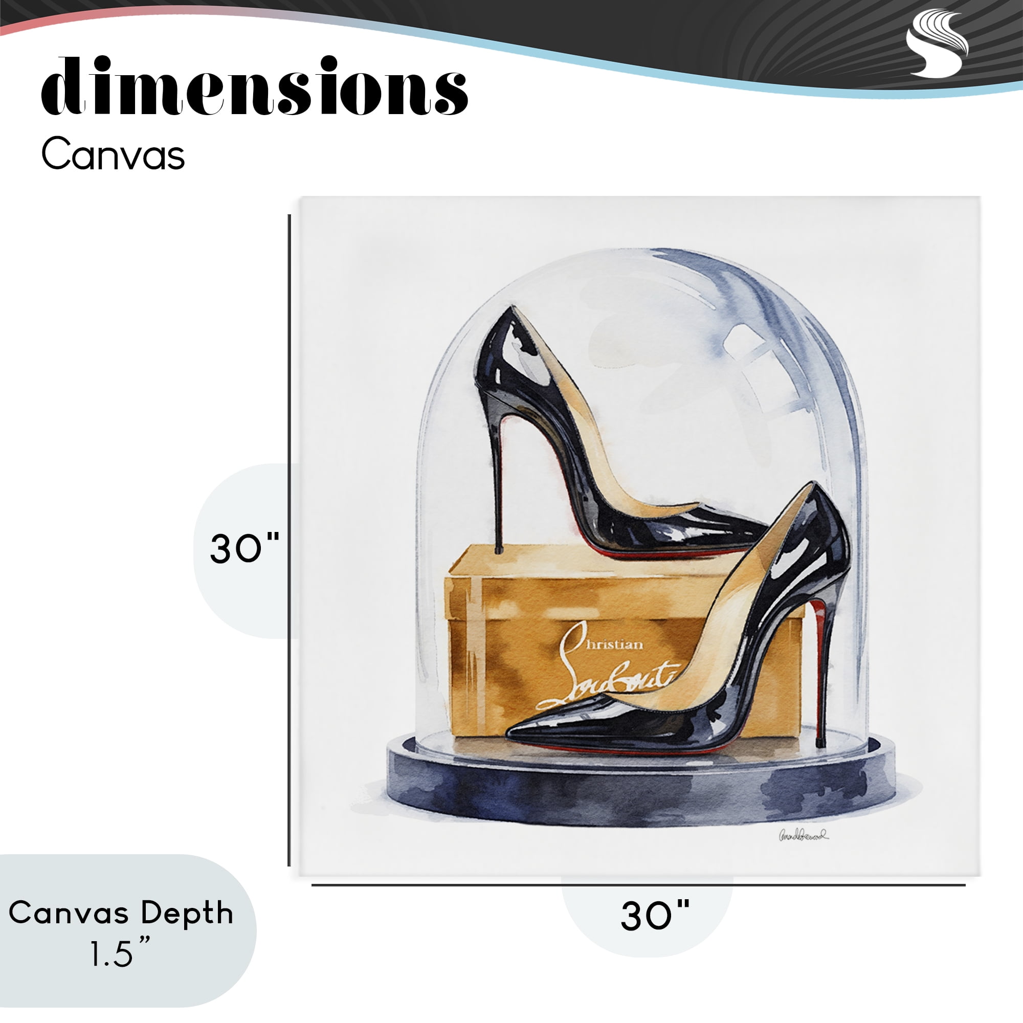 Stupell Industries Black High Heels Dome Canvas Wall Art, design by Amanda Greenwood