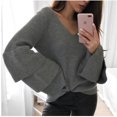 thumbnail image 5 of Nouveau Pull Décontracté à Manches Longues pour Femmes, Col en V, 5 of 5