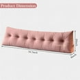 thumbnail image 2 of Lovote Headboard Wedge Pillow King Size, Delicate Embroidery Triangular Reading Pillow - Ergonomic, Removable Cover w/ Side Pocket Backrest Bolster Pillows, Pink, 2 of 6