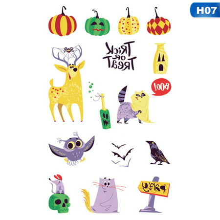 Fancyleo 2Pc Halloween Series Of Super-fire Tattoo Stickers, Horrible Pumpkin Head Design Suitable For Boys And Girls