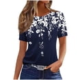 thumbnail image 2 of Otvok Floral Graphic Tees for Women Round-Neck Floral Tops Short Sleeve Casual T-Shirts Fashionable Blouses, 2 of 6